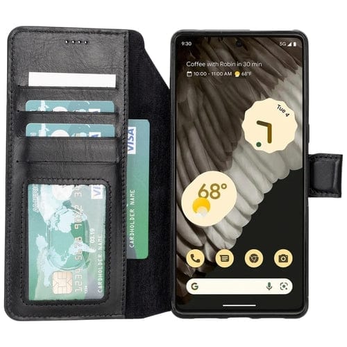 Chocolate Crius Sheridan Leather Detachable Wallet for Google Pixel 7/6/5/4 Google Pixel 6 / Black