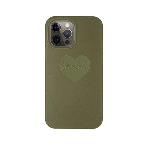 MMORE Cases Biodegradable Personalized Phone Case - Olive Green Heart / iPhone 15 Pro