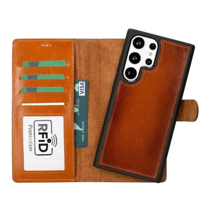 Toronata Buffalo Samsung Galaxy S20 Series Detachable Leather Wallet Case Samsung Galaxy S20 Ultra / Tan