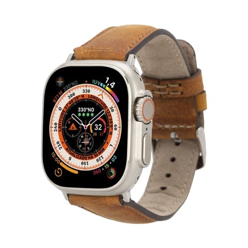 Toronata Jackson Leather Bands for Apple Watch 9, Ultra 2 & SE Brown / 45mm