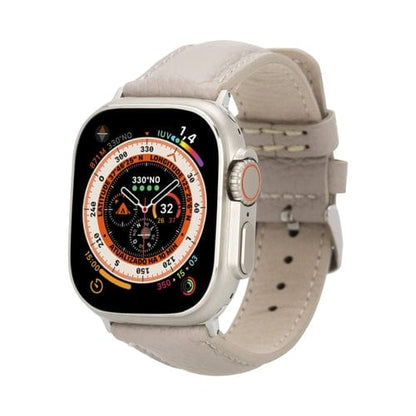 Toronata Jackson Leather Bands for Apple Watch 9, Ultra 2 & SE Cream / 45mm