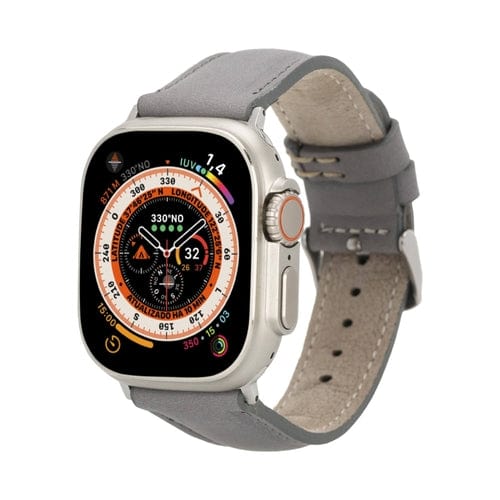 Toronata Jackson Leather Bands for Apple Watch 9, Ultra 2 & SE Gray / 45mm