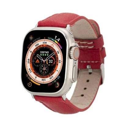 Toronata Jackson Leather Bands for Apple Watch 9, Ultra 2 & SE Red / 45mm