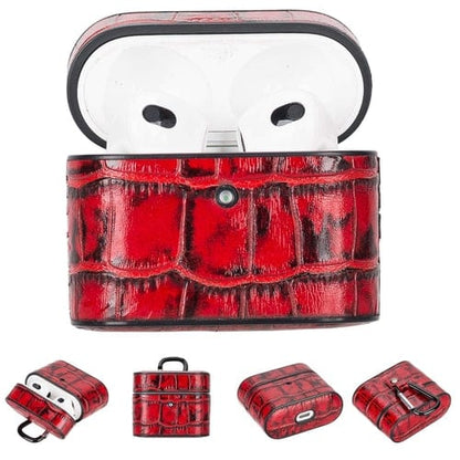 Toronata Laramie Leather Case for Apple AirPods 3 AirPods 3 / C-Red