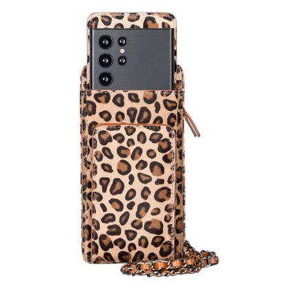 Toronata Lovell Crossbody Leather Phone Wallet Leopard Pattern