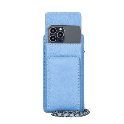 Toronata Lovell Crossbody Leather Phone Wallet Light Blue